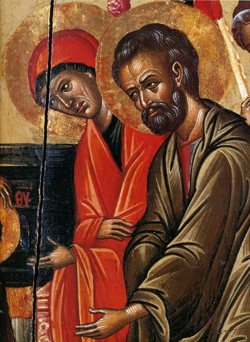 Иоаким и Анна. Введение во храм Пресвятой Богородицы. Крит, XVII век (фрагмент)
